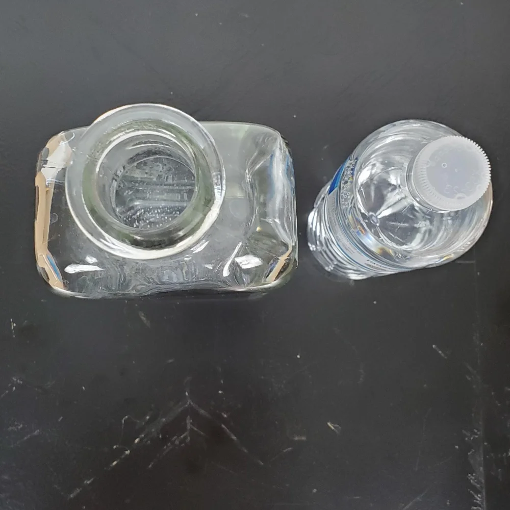 Black Vintage *EMPTY* Typography Glass Liquor Bourbon Decanter
